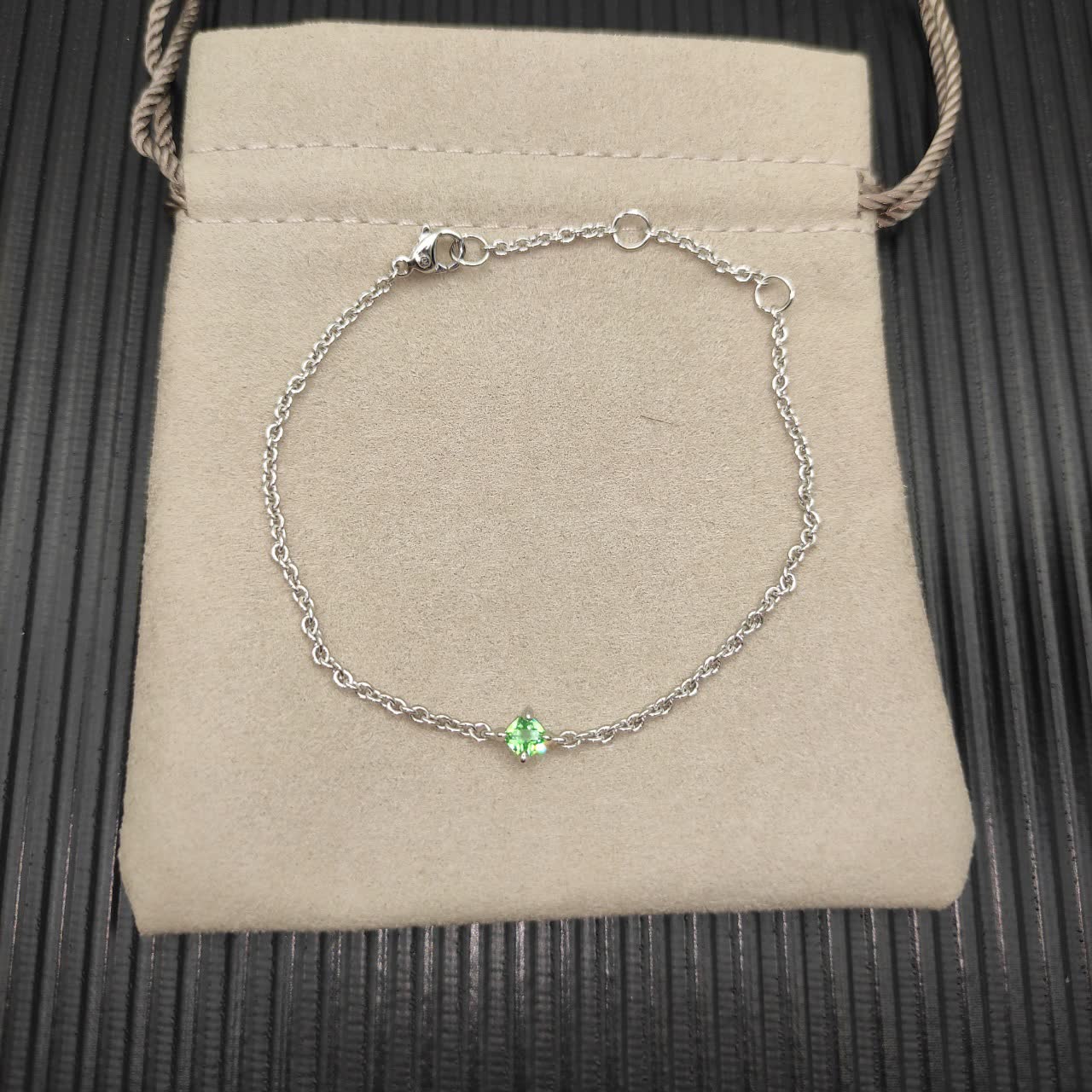 David Yurman Sterling Silver and Green Tourmaline bracelet